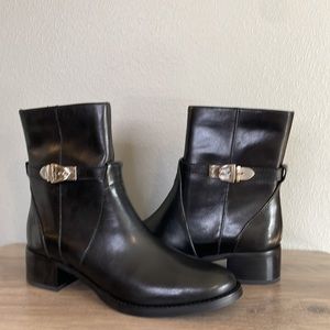 Etienne Aigner Vicki Black Leather Ankle Boot